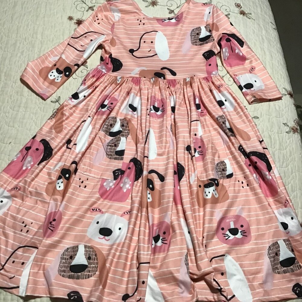 Mila and Rose Dog Themed Twirl Dress--Size 9-10, Nice Shape